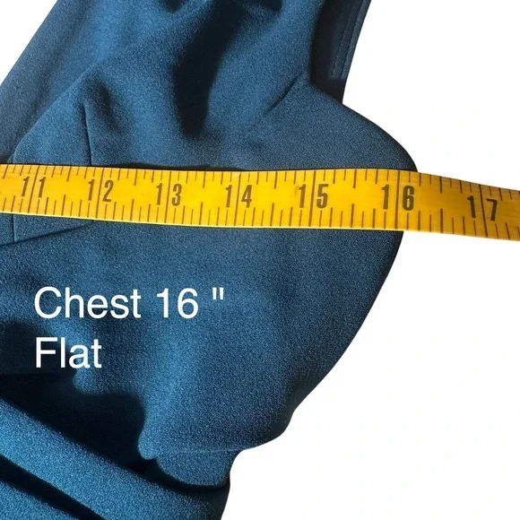 Anthropologie BHLDN Teal V Neck Sleeveless Wrap Waist Bow Back Midi Dress Size 4 - Picture 16 of 16